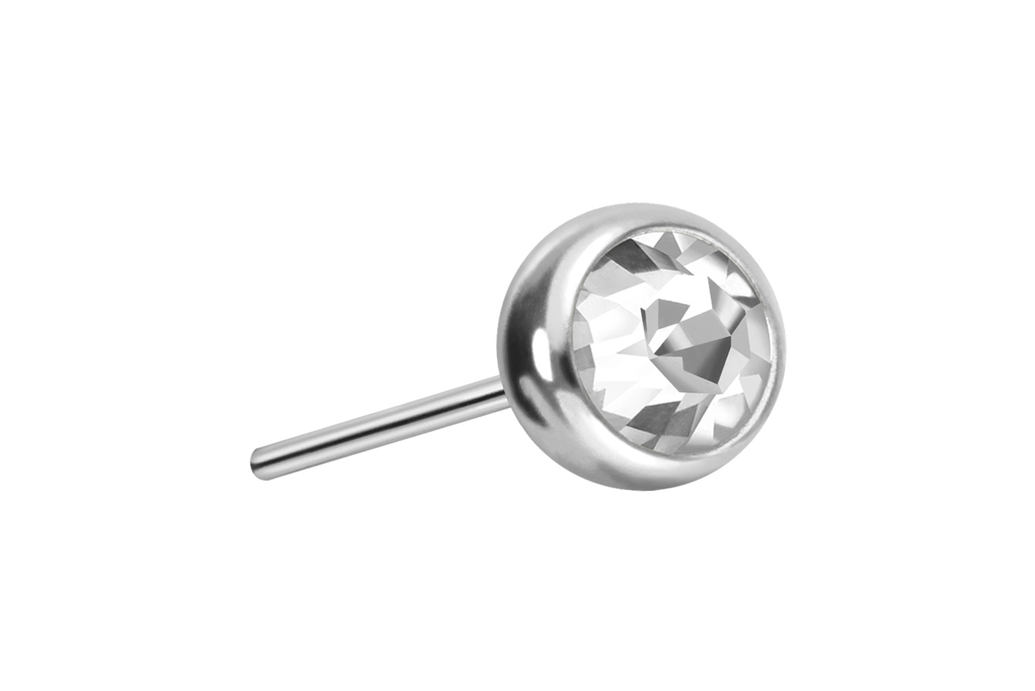 Titan Kugel mit Push Pin KRISTALL von Piercingline